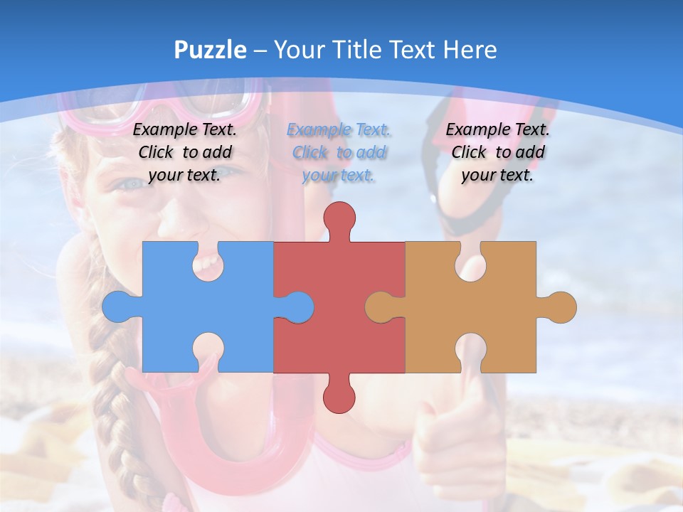 White Child Ocean PowerPoint Template