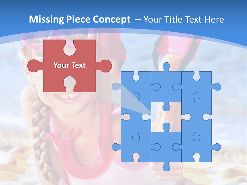 White Child Ocean PowerPoint Template