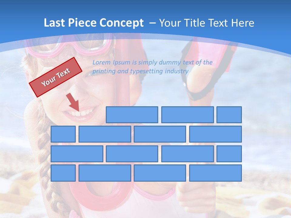 White Child Ocean PowerPoint Template