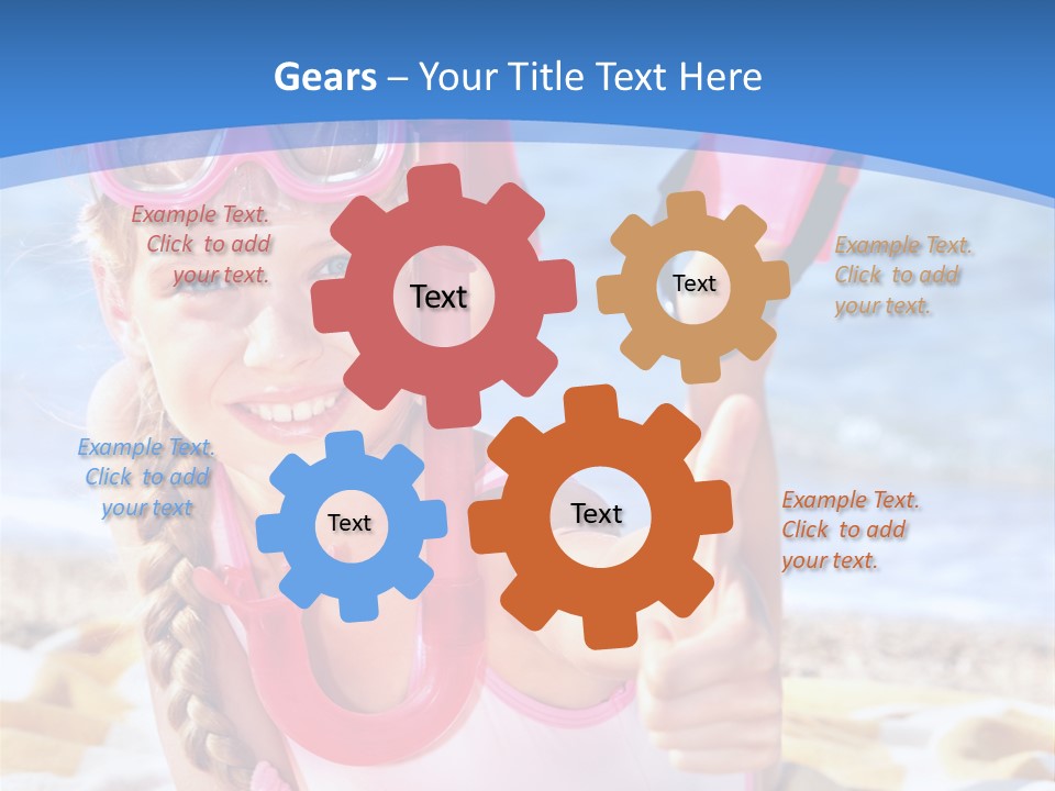 White Child Ocean PowerPoint Template