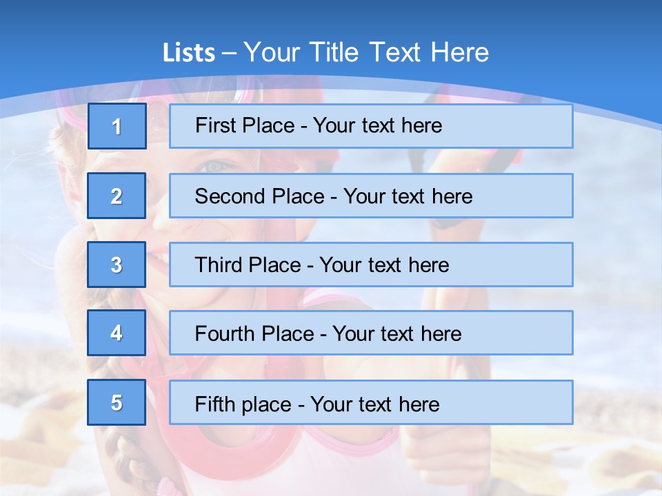 White Child Ocean PowerPoint Template