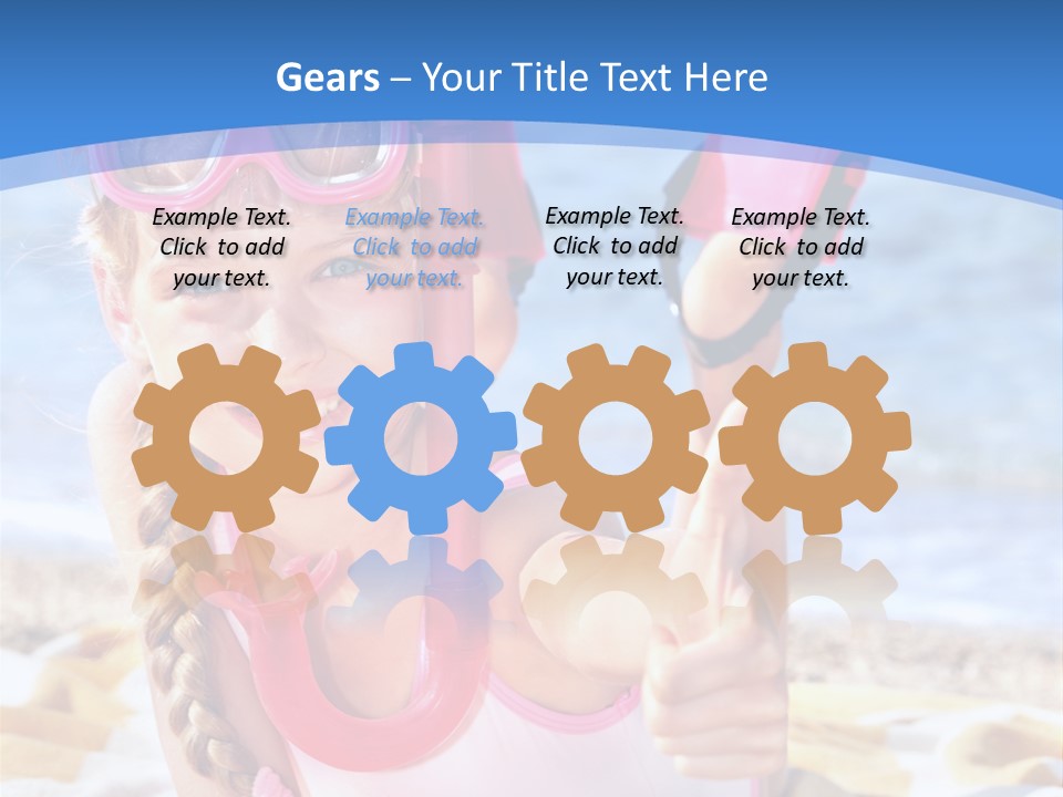 White Child Ocean PowerPoint Template