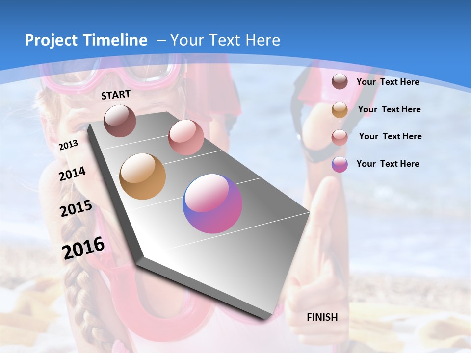 White Child Ocean PowerPoint Template