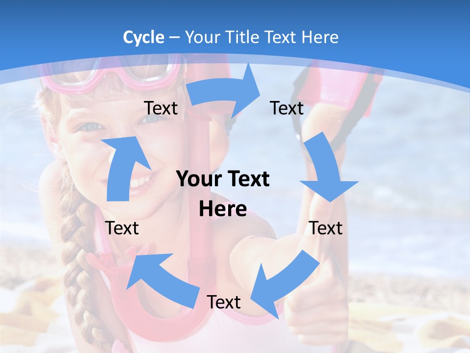 White Child Ocean PowerPoint Template