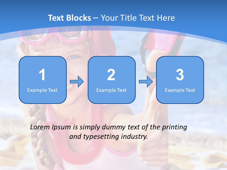 White Child Ocean PowerPoint Template