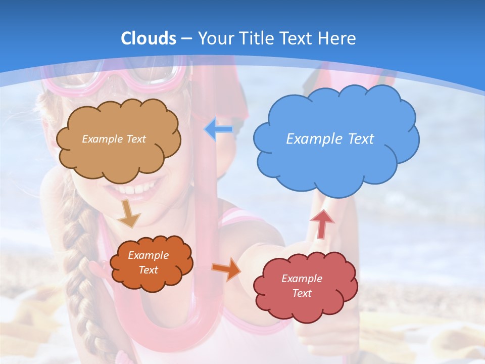 White Child Ocean PowerPoint Template