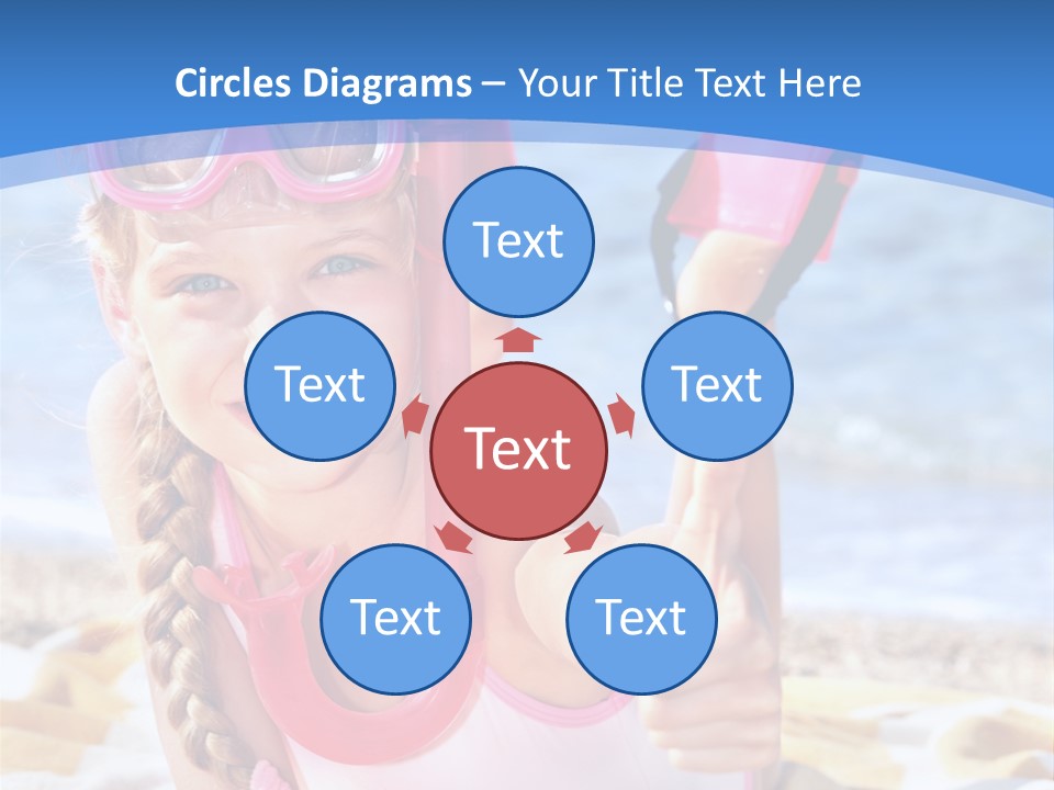 White Child Ocean PowerPoint Template