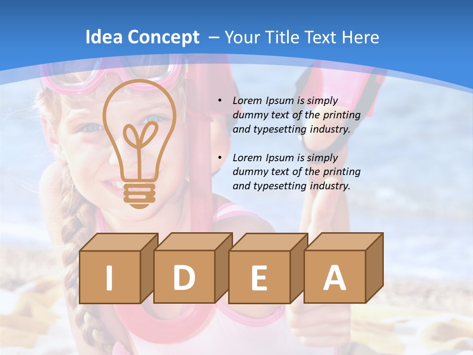 White Child Ocean PowerPoint Template