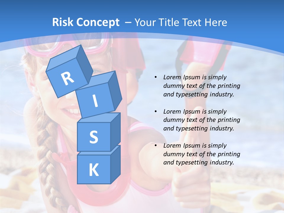 White Child Ocean PowerPoint Template