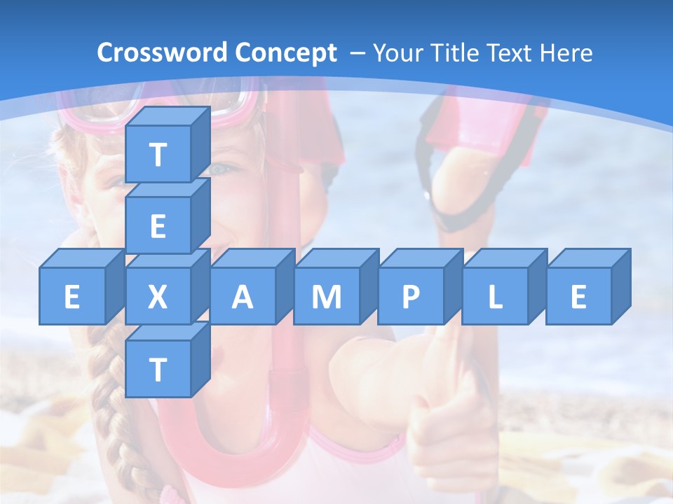 White Child Ocean PowerPoint Template