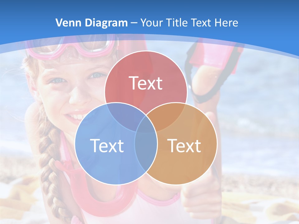 White Child Ocean PowerPoint Template