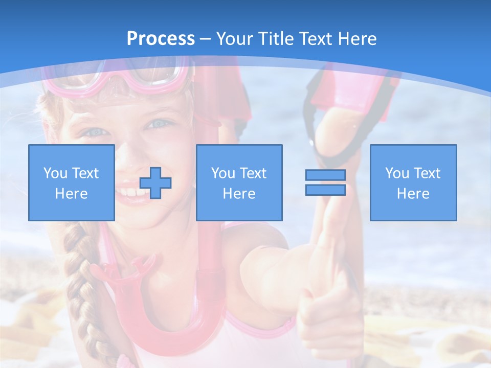 White Child Ocean PowerPoint Template