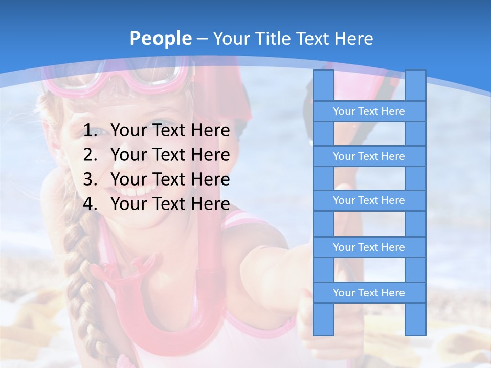 White Child Ocean PowerPoint Template