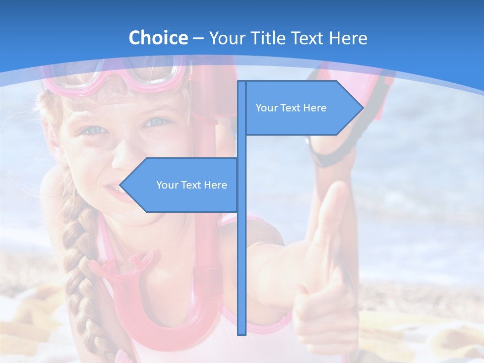 White Child Ocean PowerPoint Template