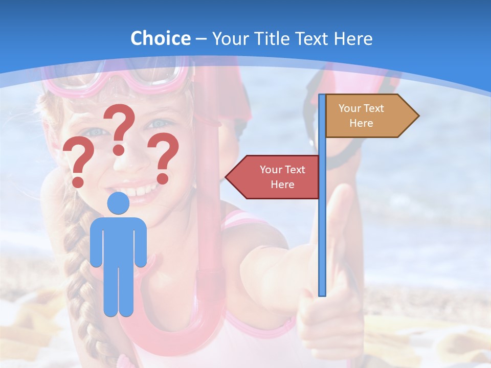 White Child Ocean PowerPoint Template