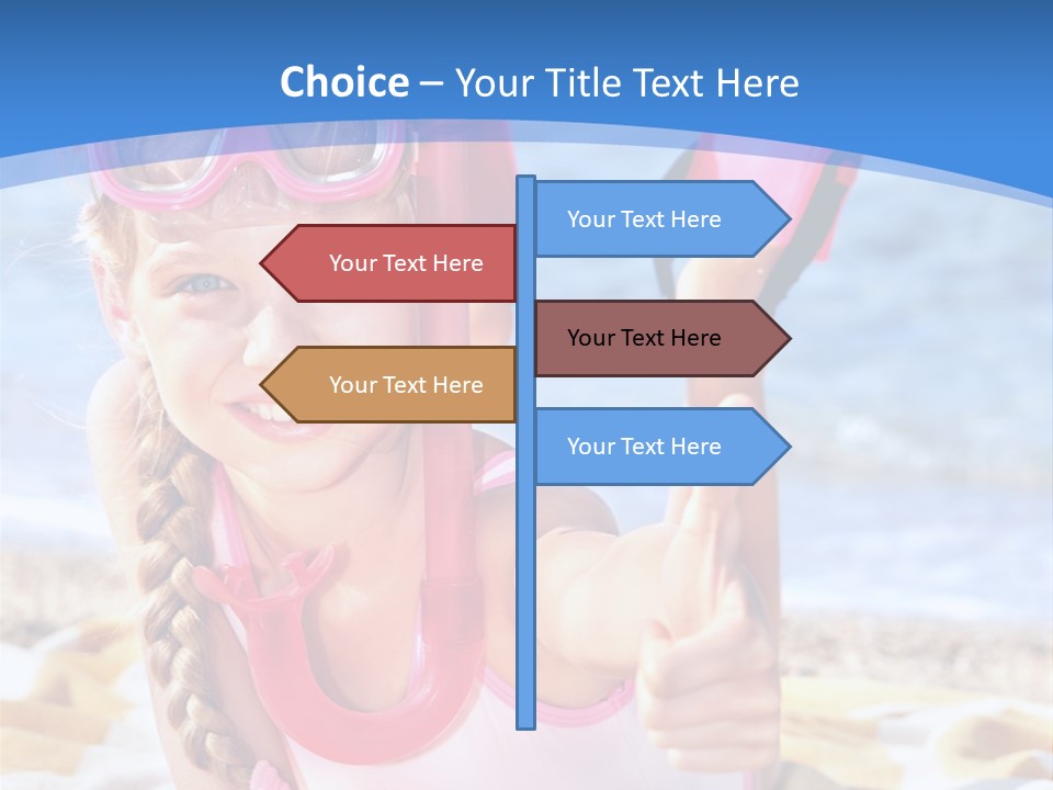 White Child Ocean PowerPoint Template