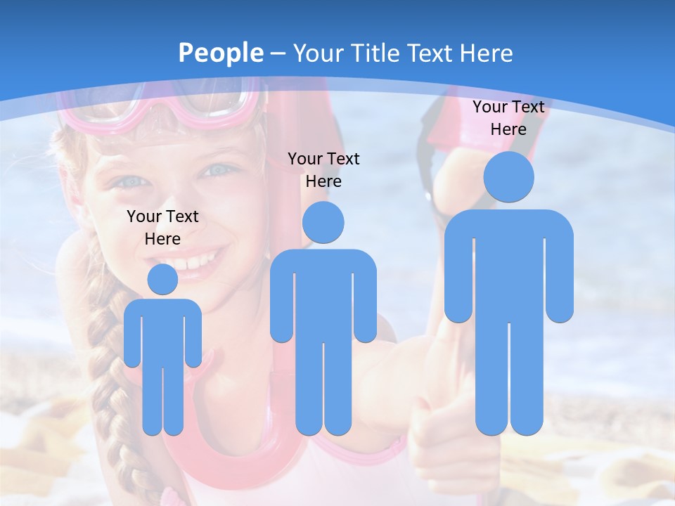 White Child Ocean PowerPoint Template