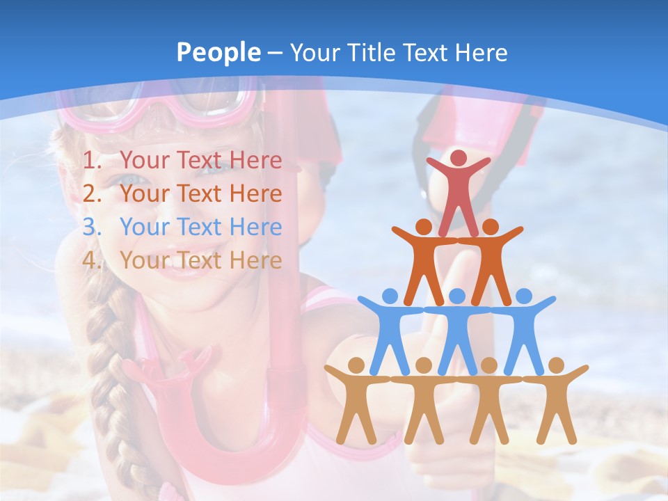 White Child Ocean PowerPoint Template