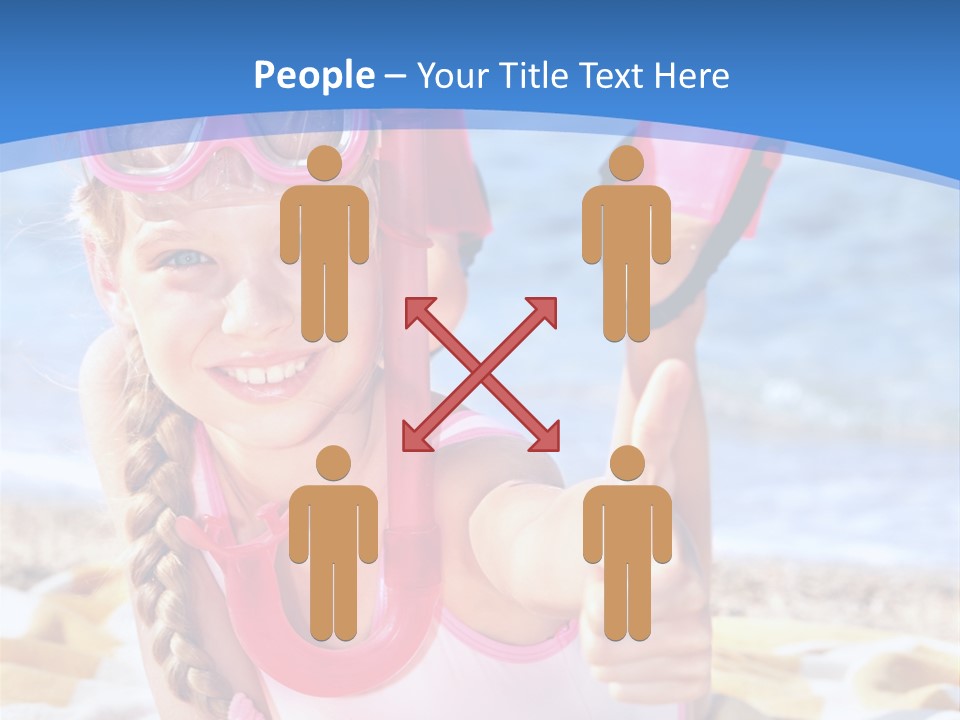 White Child Ocean PowerPoint Template