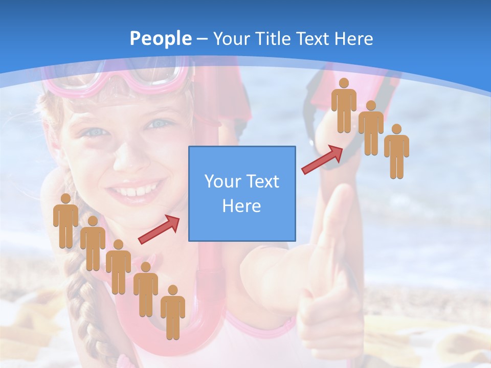White Child Ocean PowerPoint Template