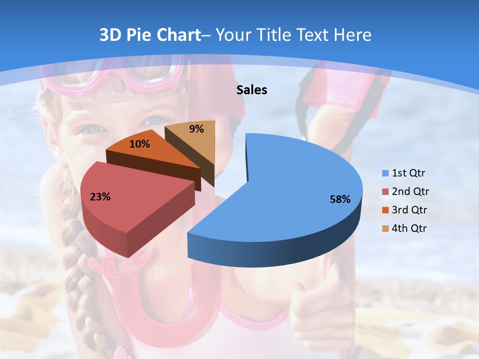 White Child Ocean PowerPoint Template