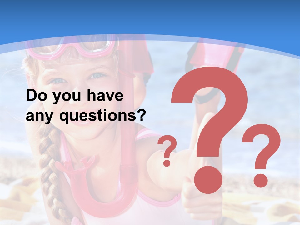 White Child Ocean PowerPoint Template