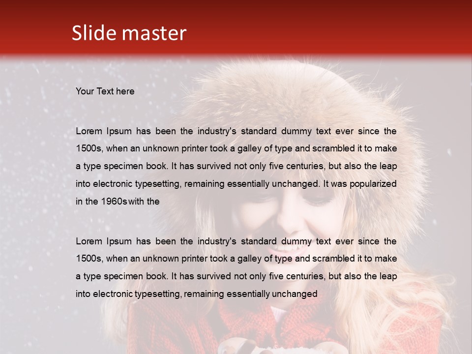 Girl Snow Blue PowerPoint Template