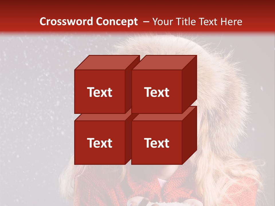 Girl Snow Blue PowerPoint Template