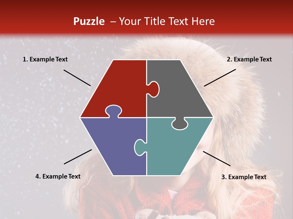 Girl Snow Blue PowerPoint Template