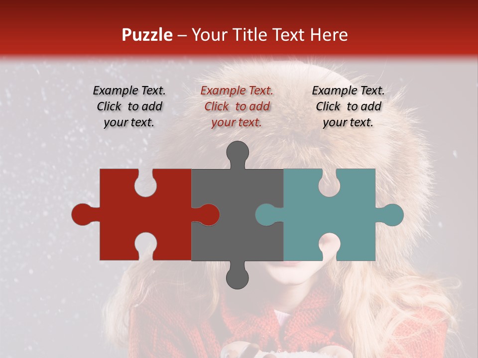 Girl Snow Blue PowerPoint Template