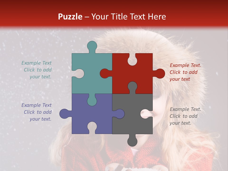 Girl Snow Blue PowerPoint Template