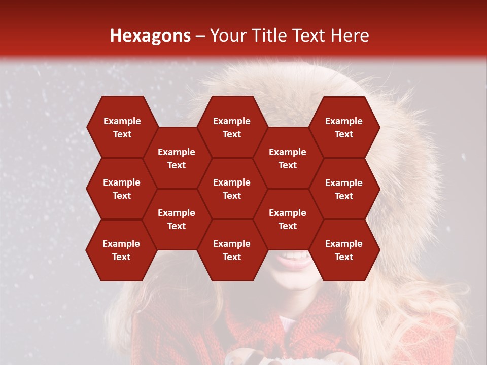 Girl Snow Blue PowerPoint Template