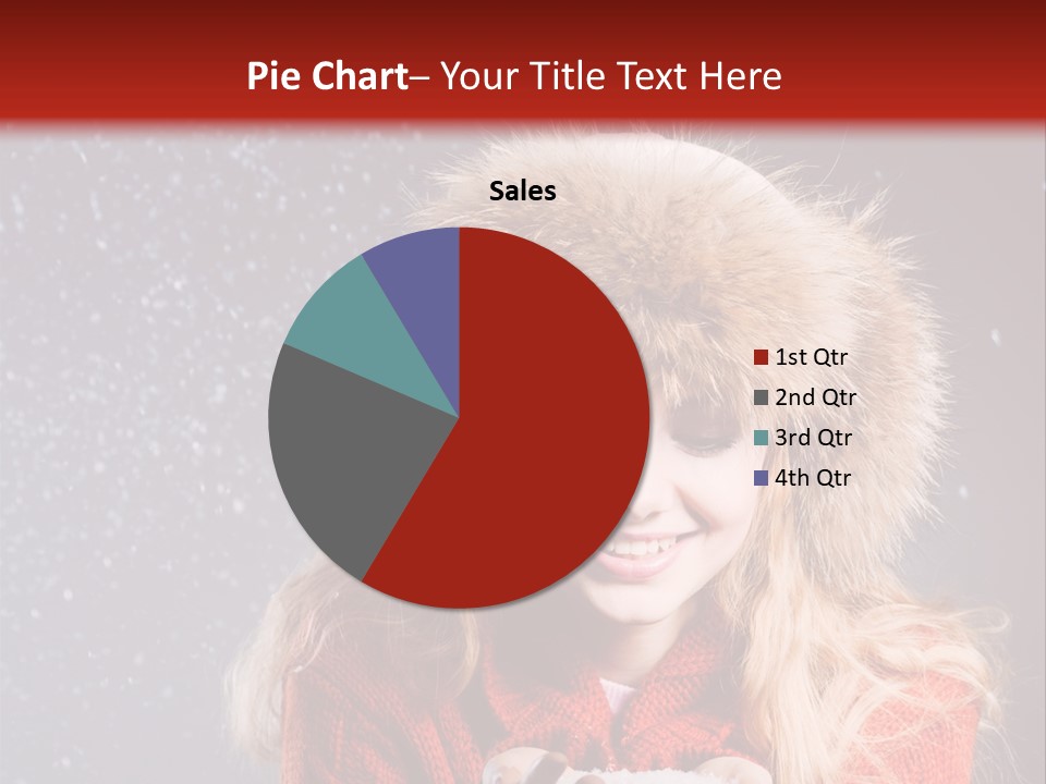 Girl Snow Blue PowerPoint Template