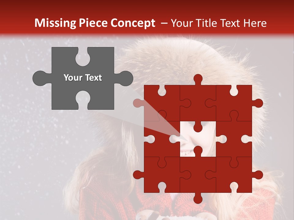 Girl Snow Blue PowerPoint Template