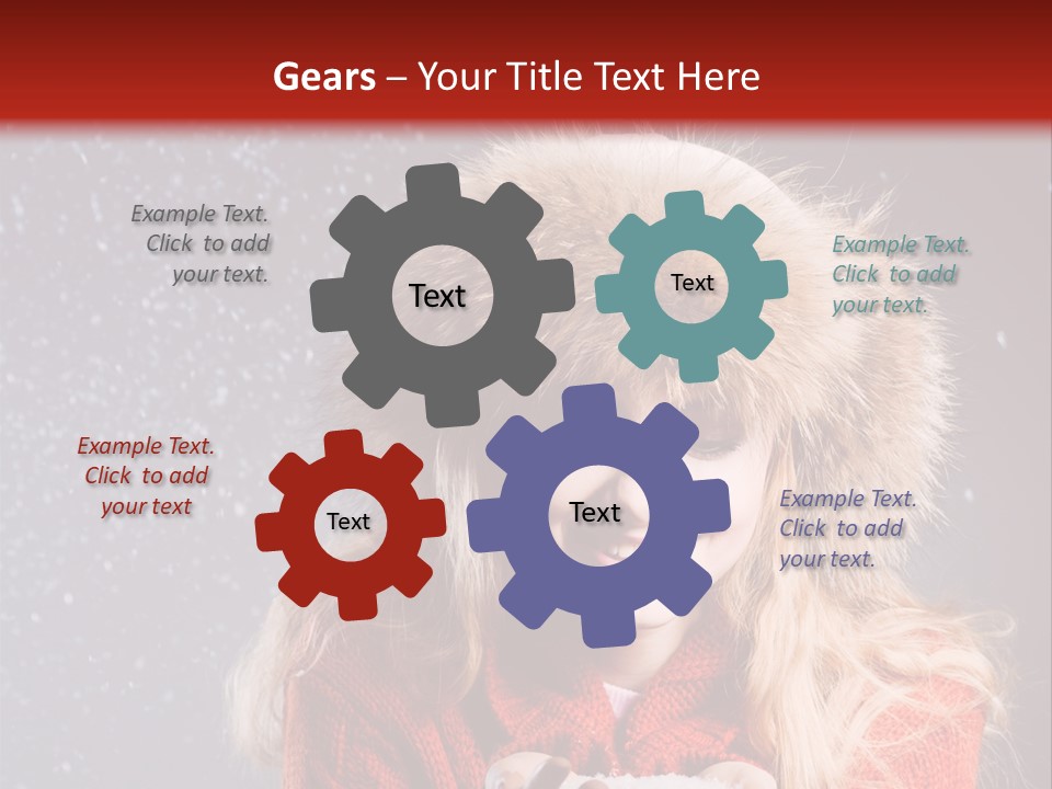 Girl Snow Blue PowerPoint Template