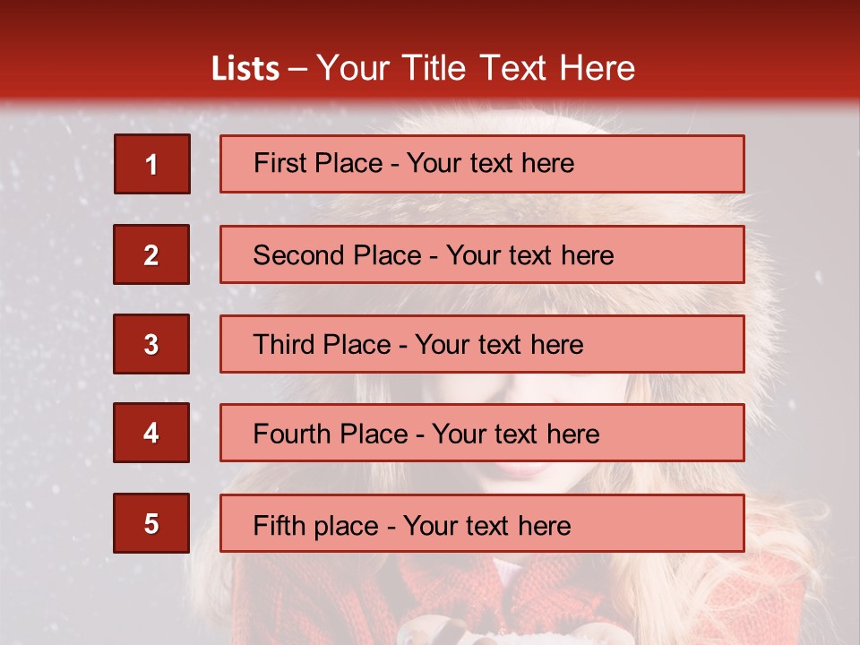 Girl Snow Blue PowerPoint Template