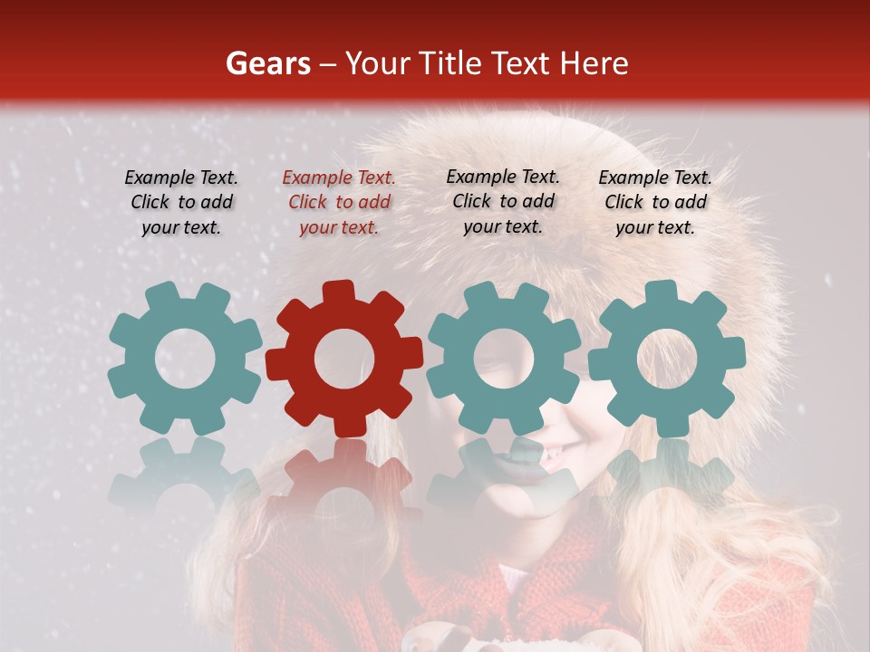 Girl Snow Blue PowerPoint Template