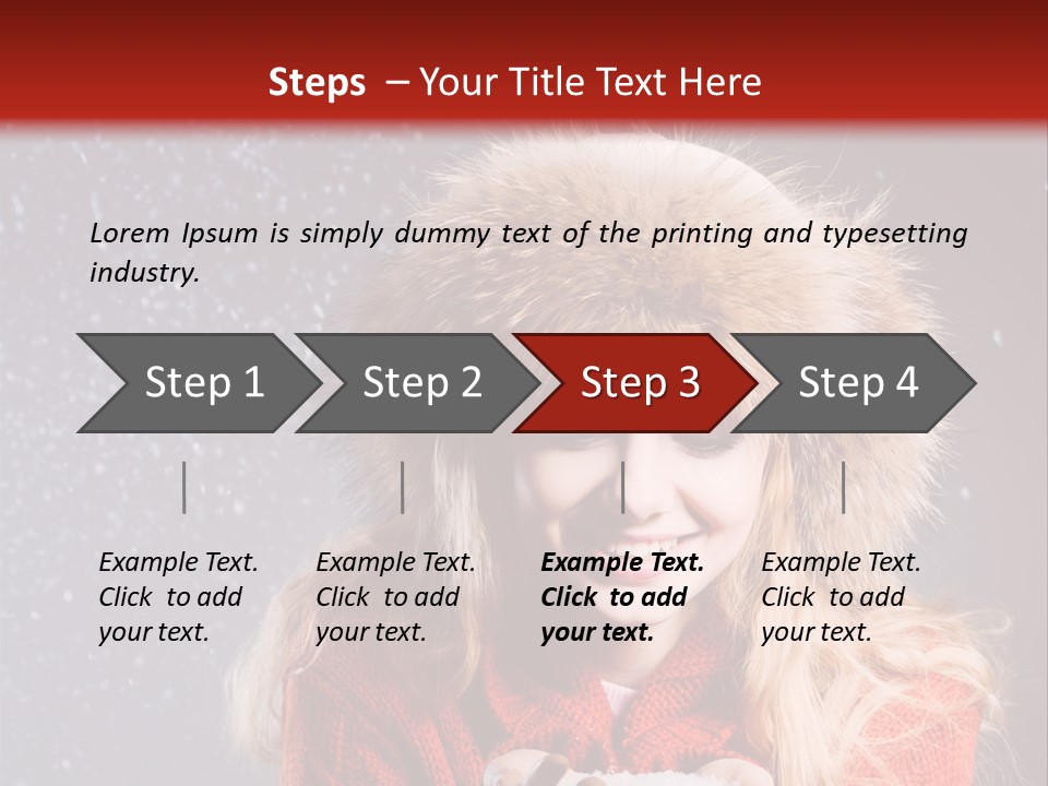 Girl Snow Blue PowerPoint Template