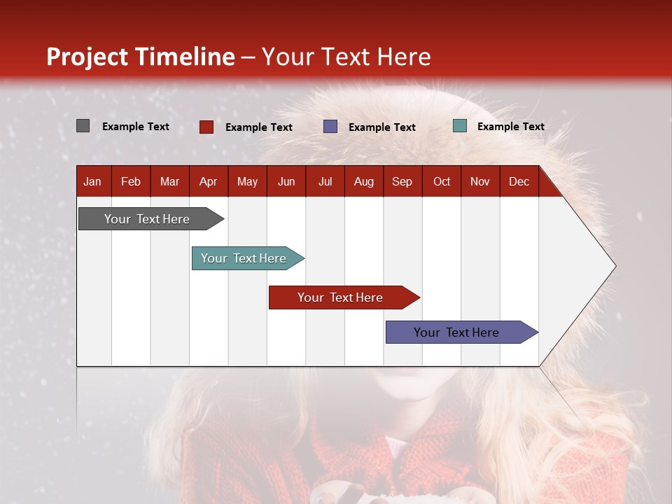 Girl Snow Blue PowerPoint Template