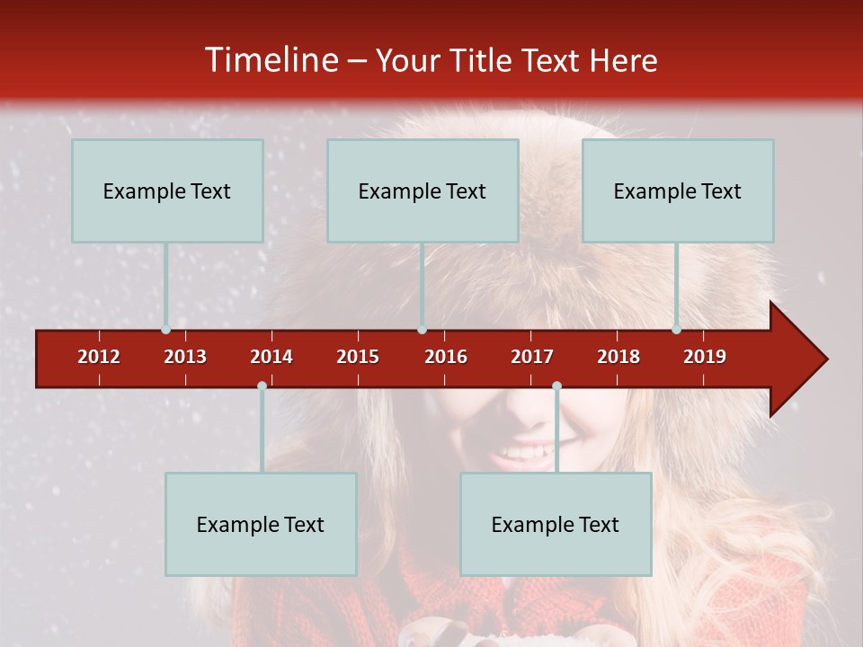 Girl Snow Blue PowerPoint Template