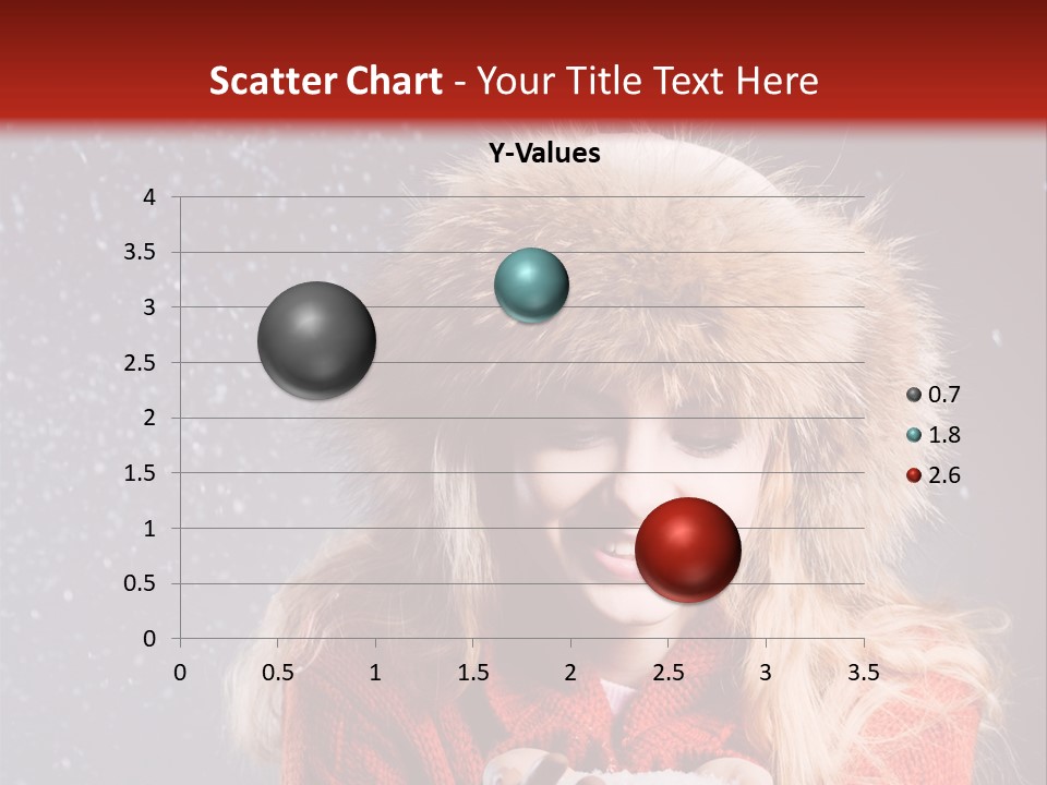 Girl Snow Blue PowerPoint Template