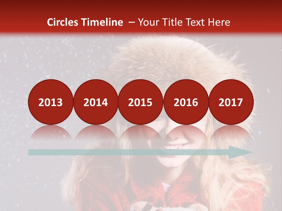 Girl Snow Blue PowerPoint Template