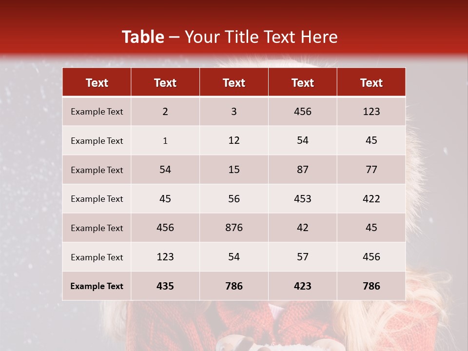 Girl Snow Blue PowerPoint Template