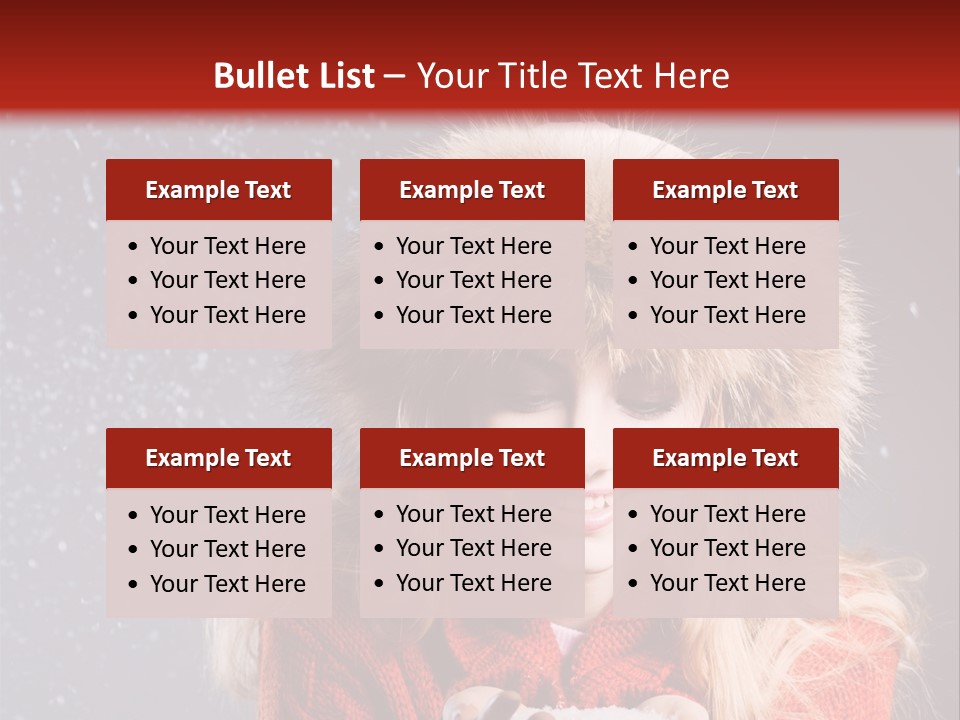 Girl Snow Blue PowerPoint Template