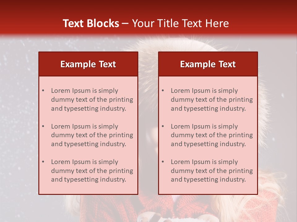 Girl Snow Blue PowerPoint Template