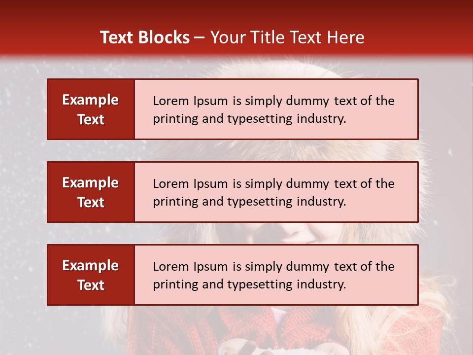 Girl Snow Blue PowerPoint Template