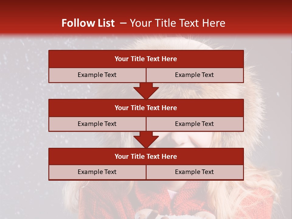 Girl Snow Blue PowerPoint Template