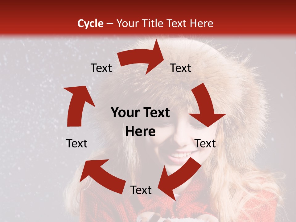 Girl Snow Blue PowerPoint Template