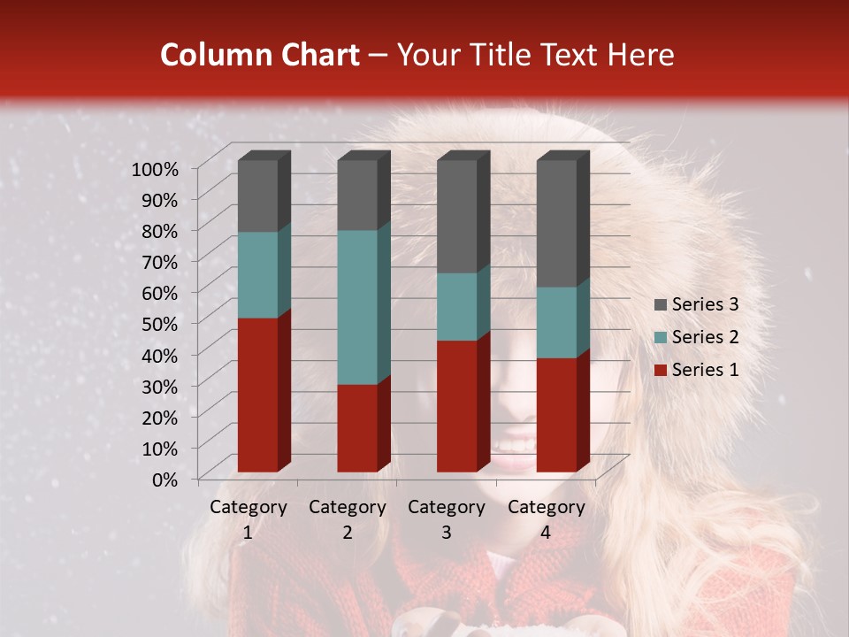 Girl Snow Blue PowerPoint Template