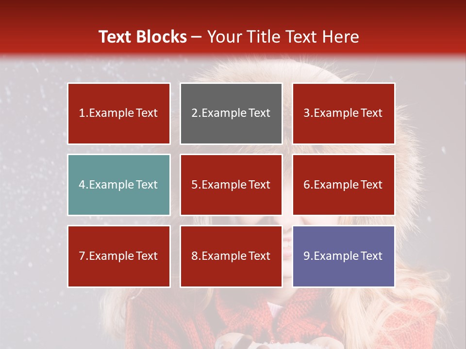 Girl Snow Blue PowerPoint Template